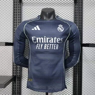 25-26 Real Madrid Away Player Version Long Sleeves Kit Soccer AAAAJersey Yupoo