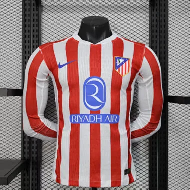 25-26 Atletico Madrid Home Long Sleeves Kit Player Version Soccer AAAAJersey Yupoo