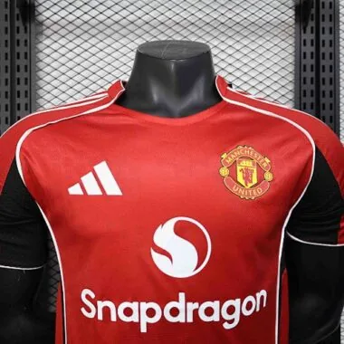 25-26 Manchester United Home Kit Player Version Soccer