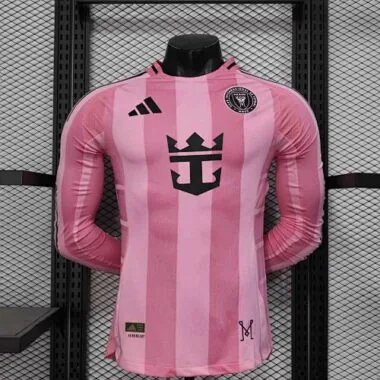 25-26 Inter Miami Home Pink Long sleeves Kit Player Version Soccer AAAAJersey Yupoo