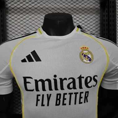 25-26 Real Madrid Home White Kit Player Version Soccer AAAAJersey