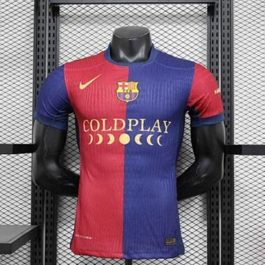 24-25 Barcelona Home Kit Derby Coldplay Player Version Football AAAAJersey Yupoo