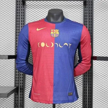 24-25 Barcelona Home Long Sleeve Kit Derby Coldplay Player Version Football AAAAJersey Yupoo