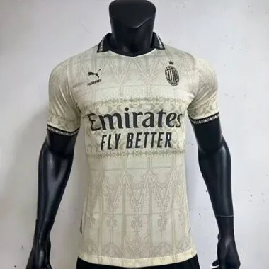 23-24 AC Milan Fourth Kit Beige Player Version Shirts Football AAAAJerseys Yupoo