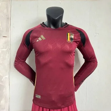 2024 Belgium Home Long Sleeve Kit UEFA Euro Player Version Shirt Football AAAAJersey Supplier