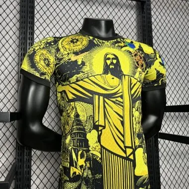 24-25 Brazil Jesus the Redeemer Yellow Kit Player Version Version