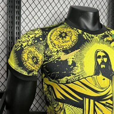 24-25 Brazil Jesus the Redeemer Yellow Kit Player Version Version