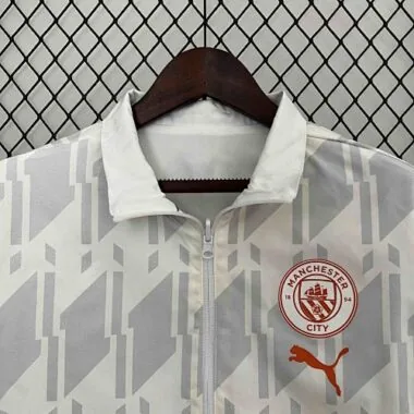 2024 Manchester City Trench Coat Reversible Windbreaker Jacket Soccer