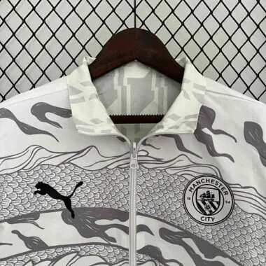 2024 Manchester City Trench Coat Reversible Windbreaker Jacket Soccer