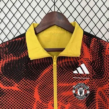 2024 Manchester United Trench Coat Reversible Windbreaker Jacket Soccer
