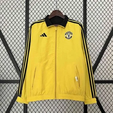 2024 Manchester United Trench Coat Reversible Windbreaker Jacket Soccer
