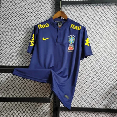 Polo de cuello bajo «Brasil 2023», azul real