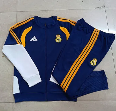 26-27 Real Madrid Blue Jackets Kids Kit Soccer T-Shirt