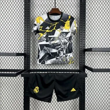 25-26 Real Madrid Pre-Match Kids Kit Soccer T-Shirt AAAAJersey Supply Yupoo