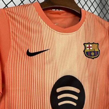 25-26 Barcelona Orange Goalkeeper Kids Kit Soccer T-Shirt