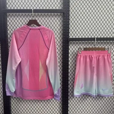 25-26 Barcelona Pink Long Sleeves Kit Special Edition Soccer T-Shirt