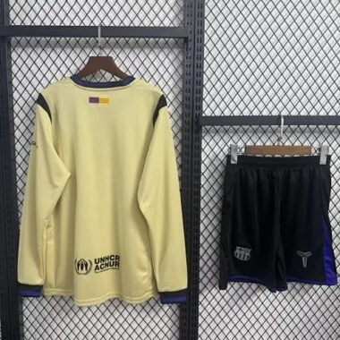 25-26 Barcelona Away Long Sleeves Kit Soccer T-Shirt