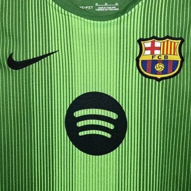 25-26 Barcelona Green Goalkeeper Kids Kit Soccer T-Shirt