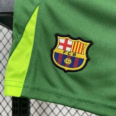 25-26 Barcelona Green Goalkeeper Kids Kit Soccer T-Shirt