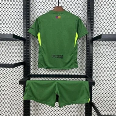 25-26 Barcelona Green Goalkeeper Kids Kit Soccer T-Shirt