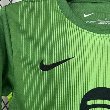 25-26 Barcelona Green Goalkeeper Kids Kit Soccer T-Shirt