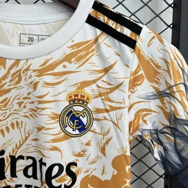 25-26 Real Madrid Dragon pattern Special Edition Kids Kit Soccer T-Shirt