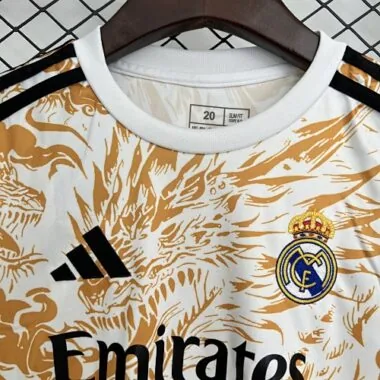 25-26 Real Madrid Dragon pattern Special Edition Kids Kit Soccer T-Shirt