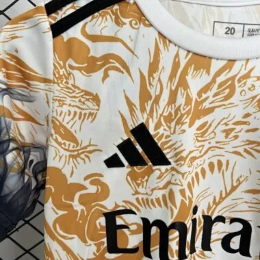 25-26 Real Madrid Dragon pattern Special Edition Kids Kit Soccer T-Shirt