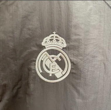 25-26 Real Madrid Grey Windbreaker Jacket Soccer