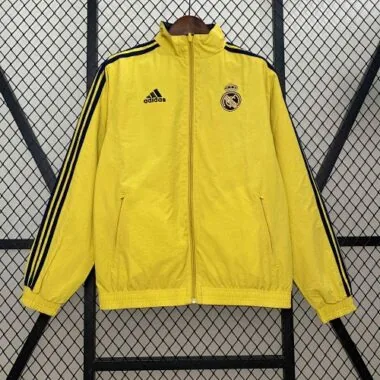 25-26 Real Madrid Yellow&Red Trench Coat Reversible Windbreaker Jacket Soccer