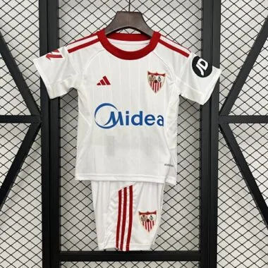 25-26 Sevilla Home Kids Kit Soccer T-Shirt AAAAJersey Supply Yupoo