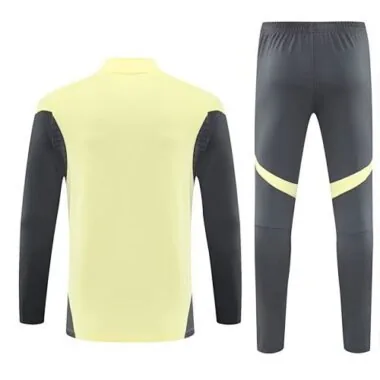 25-26 Real Madrid Yellow&amp;Grey Training Kits Long Football Tracksuits