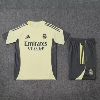 25-26 Real Madrid Yellow Training Kits Football Tracksuits