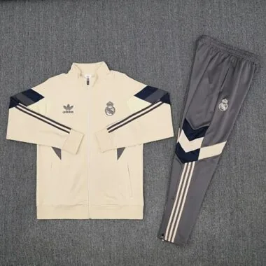 25-26 Real Madrid Yellow Football Tracksuits Long Jacket Suits