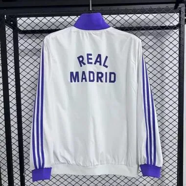 25-26 Real Madrid Whte Windbreaker Jackets