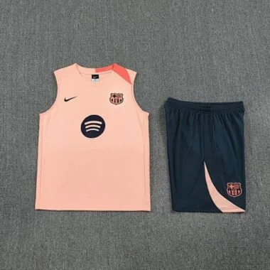 25-26 Barcelona Orange Training Kits Football Vest Suit
