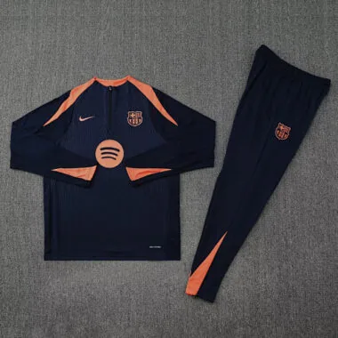 25-26 Barcelona Navy&amp;Orange Training Kits Football Tracksuits