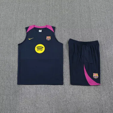 25-26 Barcelona Navy Training Kits Football Vest Suits