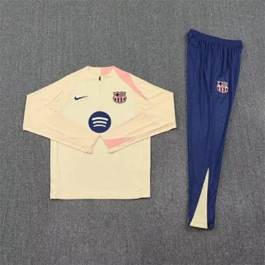 25-26 Barcelona Gold Training Kits Long Football Tracksuits