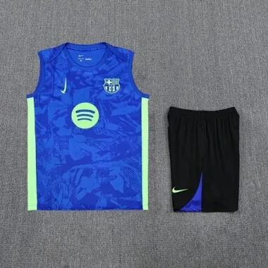 25-26 Barcelona Blue Training Kit Football Vest Suits