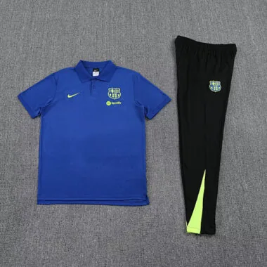25-26 Barcelona Blue POLO Training Kits Football Tracksuits