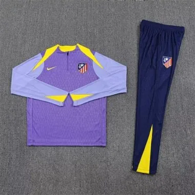 25-26 Atletico Madrid Purple Training Kits Long Football Tracksuits