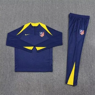 25-26 Atletico Madrid Navy Training Kits Long Football Tracksuits