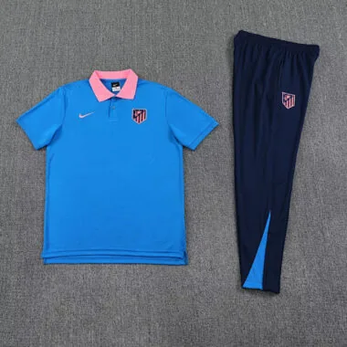 25-26 Atletico Madrid Blue POLO Training Kits Football Tracksuits
