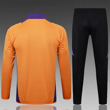 24-25 Real Madrid Orange&amp;Blue Football Tracksuit Long Jacket Suits