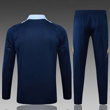 24-25 Real Madrid Navy&amp;Yellow Football Tracksuit Long Jacket Suits