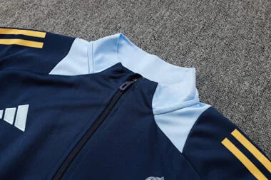 24-25 Real Madrid Navy&amp;Yellow Football Tracksuit Long Jacket Suits