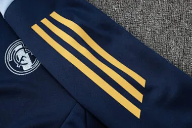 24-25 Real Madrid Navy&amp;Yellow Football Tracksuit Long Jacket Suits