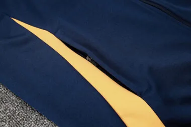 24-25 Real Madrid Navy&amp;Yellow Football Tracksuit Long Jacket Suits