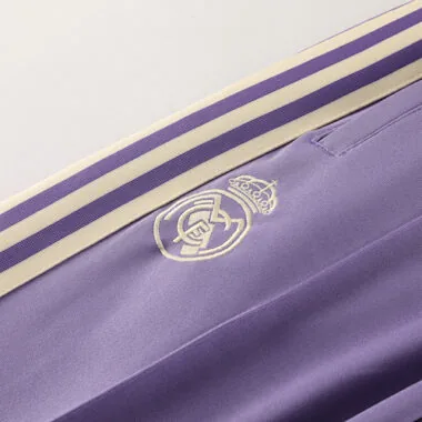 24-25 Real Madrid Beige&amp;Purple Football Tracksuit Long Jacket Suits
